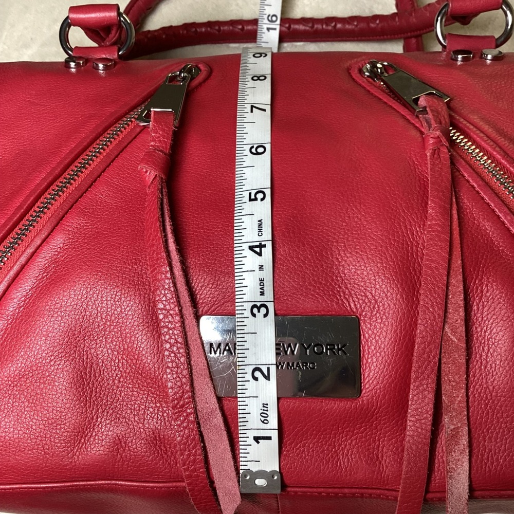 Marc New York Andrew Marc Red Pebbled Leather Large satchel, shoulder/crossbody - Picture 14 of 15